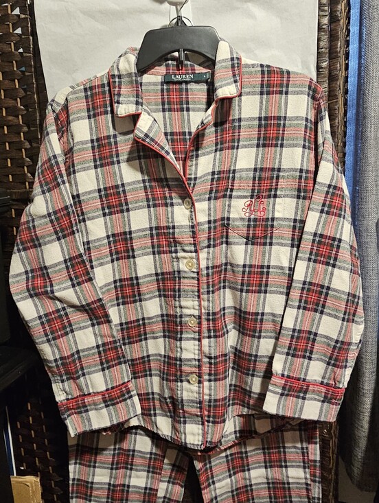 Lauren Ralph Lauren Other - Lauren Ralph Lauren Plaid Pajamas Set Size Large Flannel Red White Black Tartan